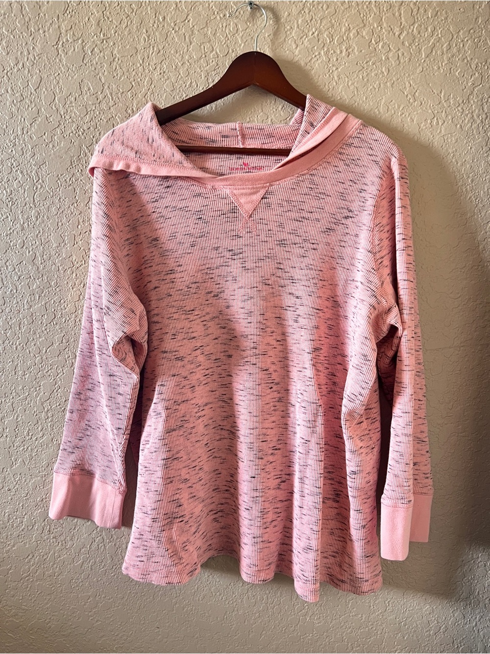 Women's Soft Pink Hooded Knit Sweater